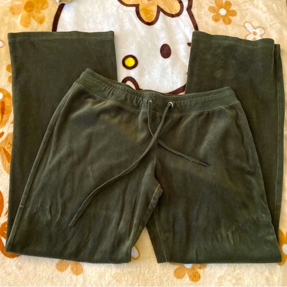 green velour sweatpants